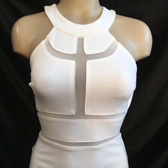 Guess White Sleeveless Cutout Panel Mini Dress XS - Picture 8 of 12